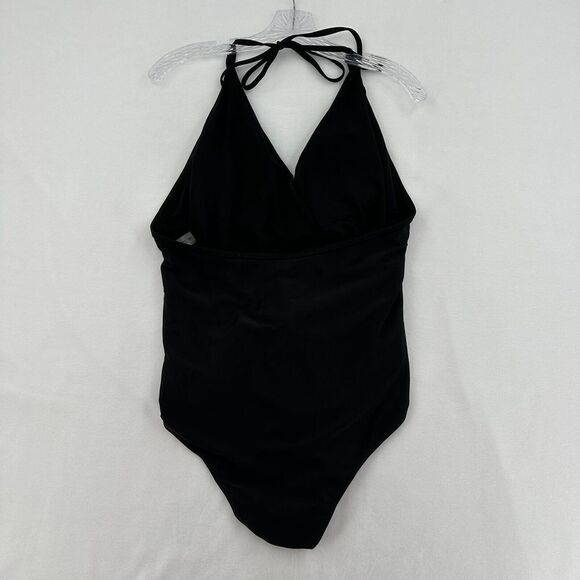 Unbranded Women Sz XXL‎ Black One Piece Bathing Suit tie Front Beach Cruise - Picture 2 of 8